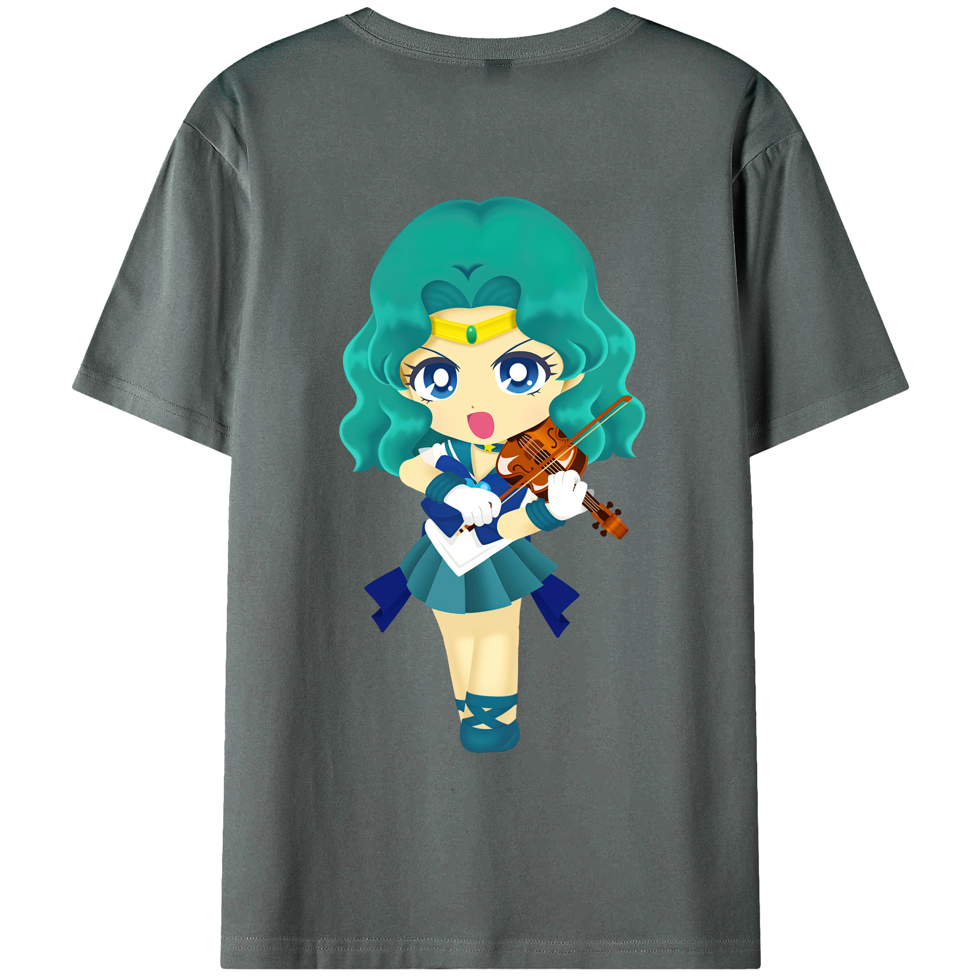 （画像用） 美少女戦士セーラームーン 海王 みちる（かいおう みちる） Sailor Moon Kaiou Michiru 綿100％ メンズ半袖Tシャツ（バックプリント） 通気性